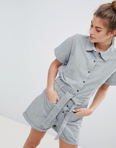 Серый джинсовый ромпер с карманами Pull&Bear - Мульти Pull&;Bear