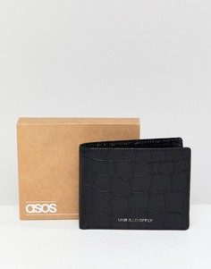 Черный кожаный бумажник ASOS DESIGN - Черный
