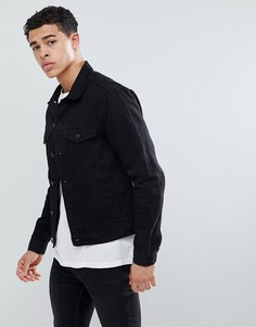 Черная джинсовая куртка классического кроя New Look - Черный