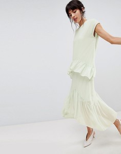 Платье миди с ярусными оборками Vero Moda - Синий