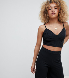 Бралетт от комплекта в рубчик New Look Petite - Черный