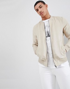 Бежевая куртка‑пилот из искусственной замши Pull&Bear - Бежевый Pull&;Bear