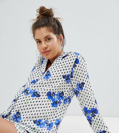 Пижамный комплект с шортами из 100% модала ASOS DESIGN Maternity - Белый