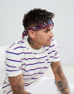 Темно-синяя бандана с ацтекским принтом ASOS DESIGN - Темно-синий