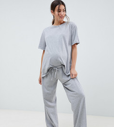Пижамная футболка ASOS DESIGN Maternity Mix & Match - Серый