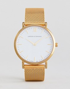 Золотистые часы с сетчатым браслетом Larsson & Jennings Lugano 40 мм - Золотой