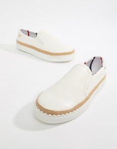 Белые кроссовки-слипоны для широкой стопы с фактурной отделкой River Island - Белый