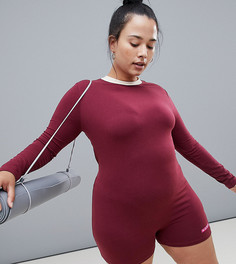 Комбинезон для занятий йогой с длинными рукавами ASOS 4505 CURVE - Красный