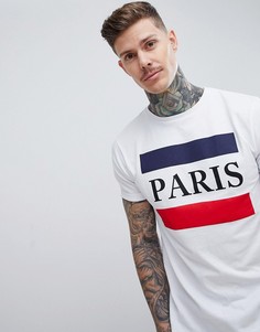 Белая футболка с принтом Paris boohooMAN - Белый