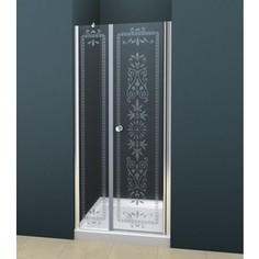 Душевая дверь Cezares ROYAL PALACE-A-B-11-30+90-CP-Cr профиль хром, стекло прозрачное с матовым рисунком