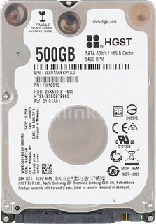 Жесткий диск HGST Travelstar Z5K500.B HTS545050B7E660, 500Гб, HDD, SATA III, 2.5&quot; [1w10013]