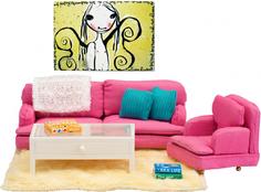 Набор мебели для домика Lundby Гостиная (розовый)