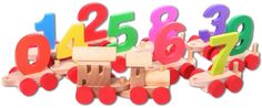 Развивающая игрушка PAREMO Деревянный паровозик с цифрами, в пакете