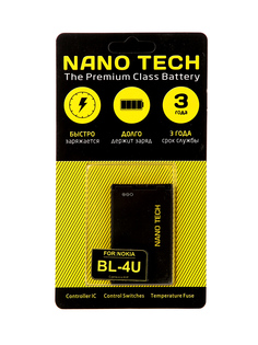 Аккумулятор Nano Tech для Nokia 3120/Arte/E66/5530 BL-4U 1000mAh