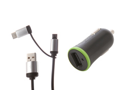 Зарядное устройство DF AutoTor-02 1xUSB 2.1A Кабель MicroUSB/Type-C
