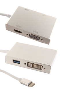 Аксессуар Palmexx USBC 4 in 1 HDMI - USB 3.1 - VGA - DVI PX/HUB USBC-4in1