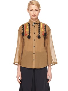 Полупрозрачная рубашка с вышивкой и декором Toga Pulla