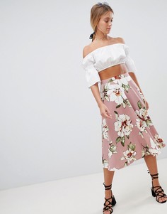 Юбка миди с цветочным узором Gilli - Розовый