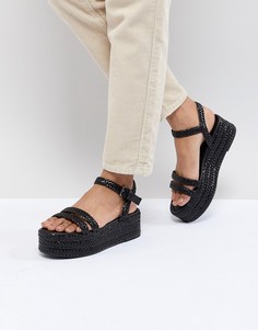 Черные сандалии на платформе Pull&Bear - Черный Pull&;Bear