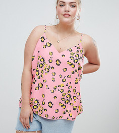 Топ на бретелях с анималистичным принтом ASOS DESIGN Curve - Мульти