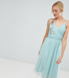 Платье миди с цветочной аппликацией Little Mistress Tall - Зеленый