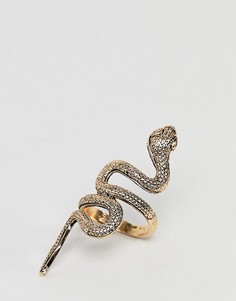 Золотистое кольцо со змеей Glamorous - Золотой
