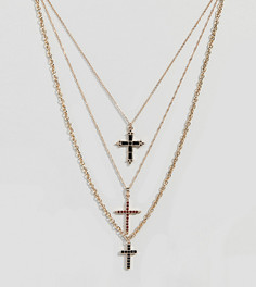 Многорядное ожерелье с крестом Uncommon Souls - Золотой