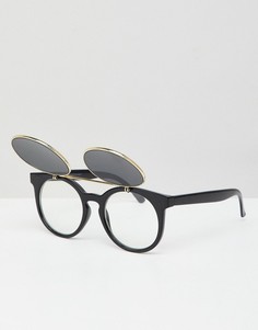 Черные солнцезащитные очки с поднимающимися стеклами New Look - Черный