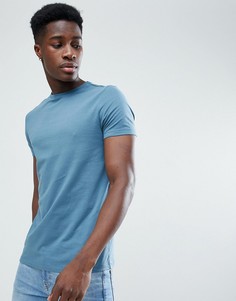 Голубая футболка с круглым вырезом ASOS DESIGN - Серый