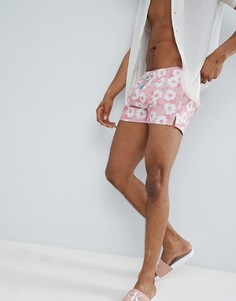 Розовые шорты для плавания с цветочным принтом Oiler & Boiler - Розовый