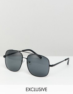 Солнцезащитные очки-авиаторы в черной оправе Reclaimed Vintage - Черный