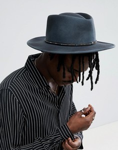 Серая шляпа с широкими полями ASOS DESIGN - Серый