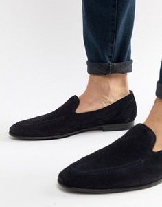 Темно-синие замшевые лоферы Kurt Geiger - Темно-синий