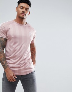 Розовая облегающая футболка Gym King - Розовый