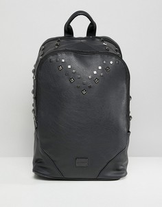 Рюкзак из искусственной кожи с заклепками Spiral Balmoral - Черный