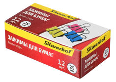 Зажимы Silwerhof 510013 сталь 25мм ассорти (упак.:12шт) картонная коробка