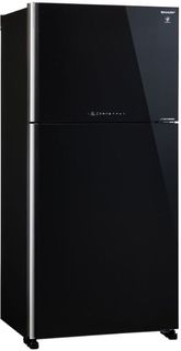 Холодильник SHARP SJ-XG60PGBK, двухкамерный, черное стекло