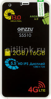 Смартфон GINZZU S5510, белый