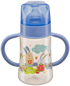 Бутылочка для кормления Happy Baby с ручками и силиконовой соской BABY BOTTLE (лиловый)