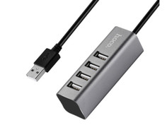 Хаб USB HOCO HB1 4xUSB Line Machine Grey