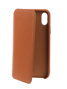 Аксессуар Чехол Apple iPhone X Krutoff Leather Folio Dark Seddle Brown 10829