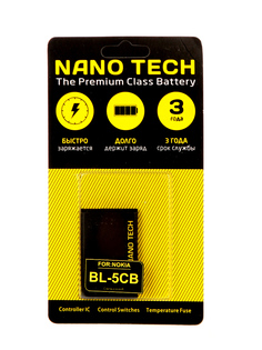 Аккумулятор Nano Tech для Nokia 1600/2600/X2-01 BL-5CB 800mAh