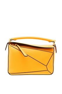 Желтая кожаная сумка Puzzle Loewe