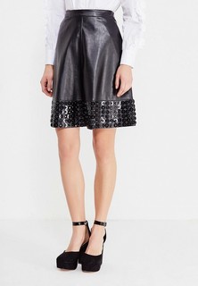 Юбка LOST INK EMBELLISHED HEM PU FLARE SKIRT