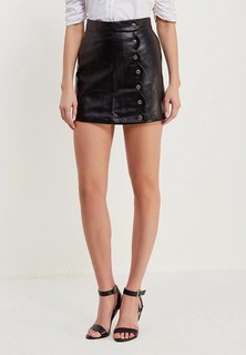 Юбка Lost Ink Petite SCALLOP WRAP PU MINI SKIRT