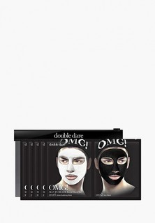 Набор масок для лица Double Dare OMG! Man in Black двухкомпонентный комплекс «ДЕТОКС», упаковка 5 штук