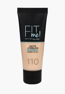 Тональное средство Maybelline New York Fit Me, Матовая кожа + невидимые поры, Оттенок 110, Слоновая Кость, 30 мл
