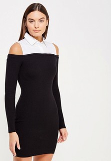 Платье LOST INK THE SHIRT INSERT COLD SHOULDER KNIT BODYCON