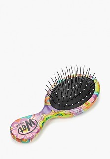 Расческа Wet Brush для спутанных волос mini размера (зеленые цветы)