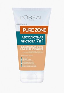 Скраб для лица LOreal Paris LOreal Pure Zone, Глубокое очищение 7 в 1, против прыщей и черных точек, 150 мл